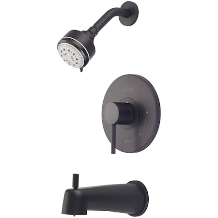 Pioneer Industries Single Handle Tub and Shower Trim Set in Matte Black T-4MT111-MB